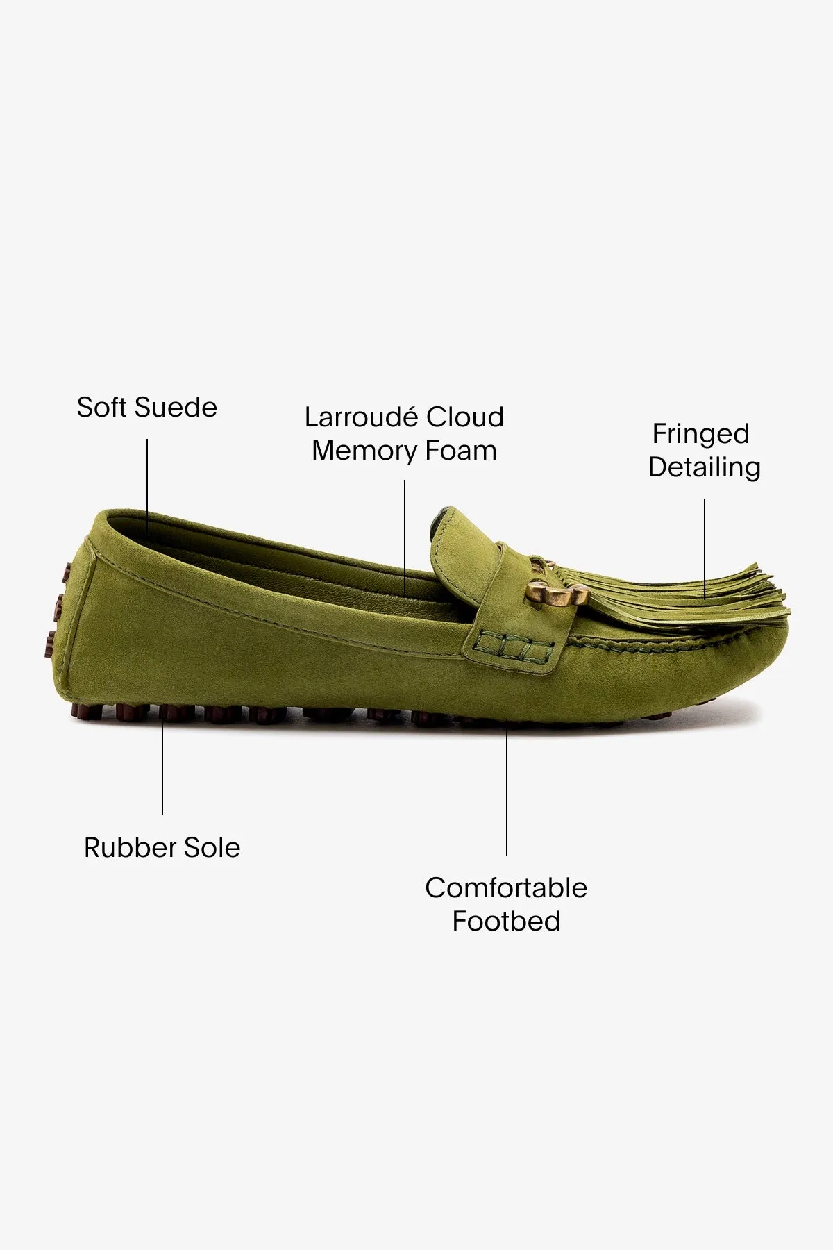 Joy Mocassin In Seaweed Suede