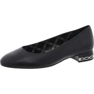 June Womens Chain Faux Leather Ballet Flats