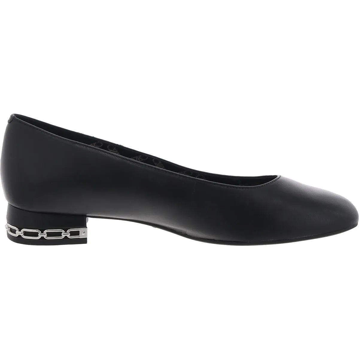 June Womens Chain Faux Leather Ballet Flats