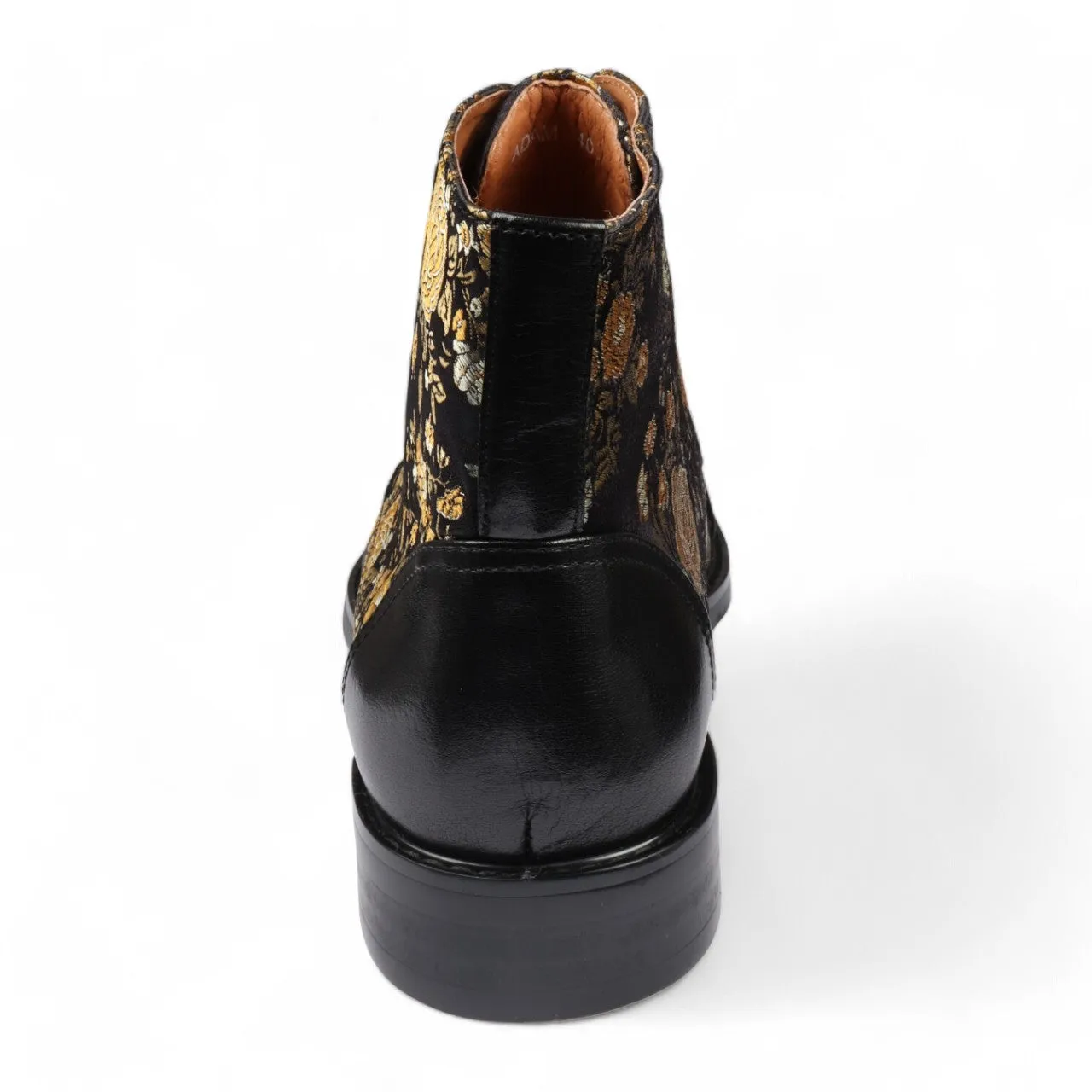 Justin Reess Men's Floral Leather Oxford Ankle Boots - Adam