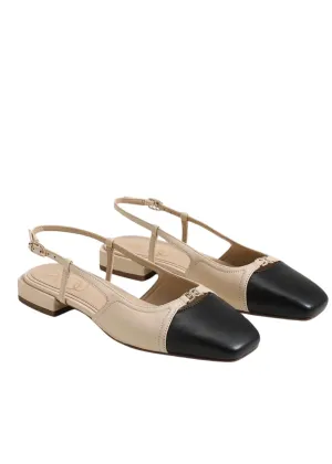 Kara Slingback Flat In Sand/black