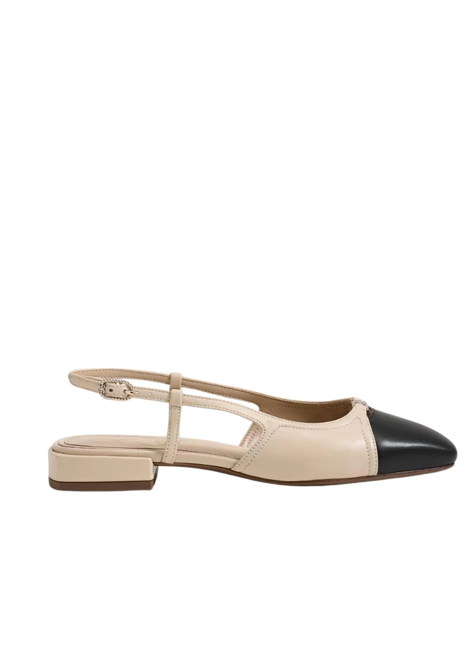 Kara Slingback Flat In Sand/black