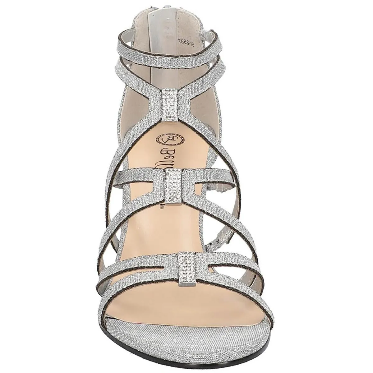 Karlette Womens Caged Glitter Gladiator Sandals