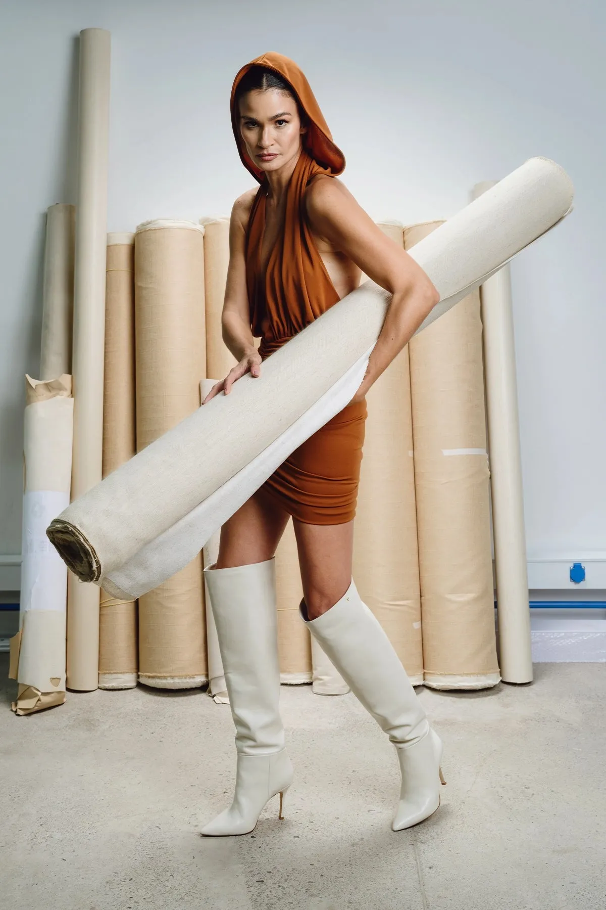 Kate Hi Boot In Ivory Leather