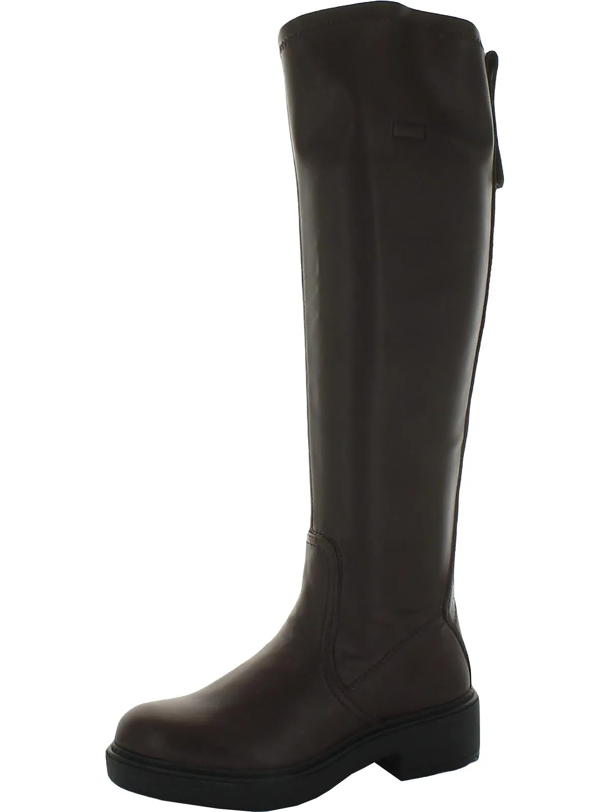 Keaton Womens Faux Leather Block Heel Knee-High Boots