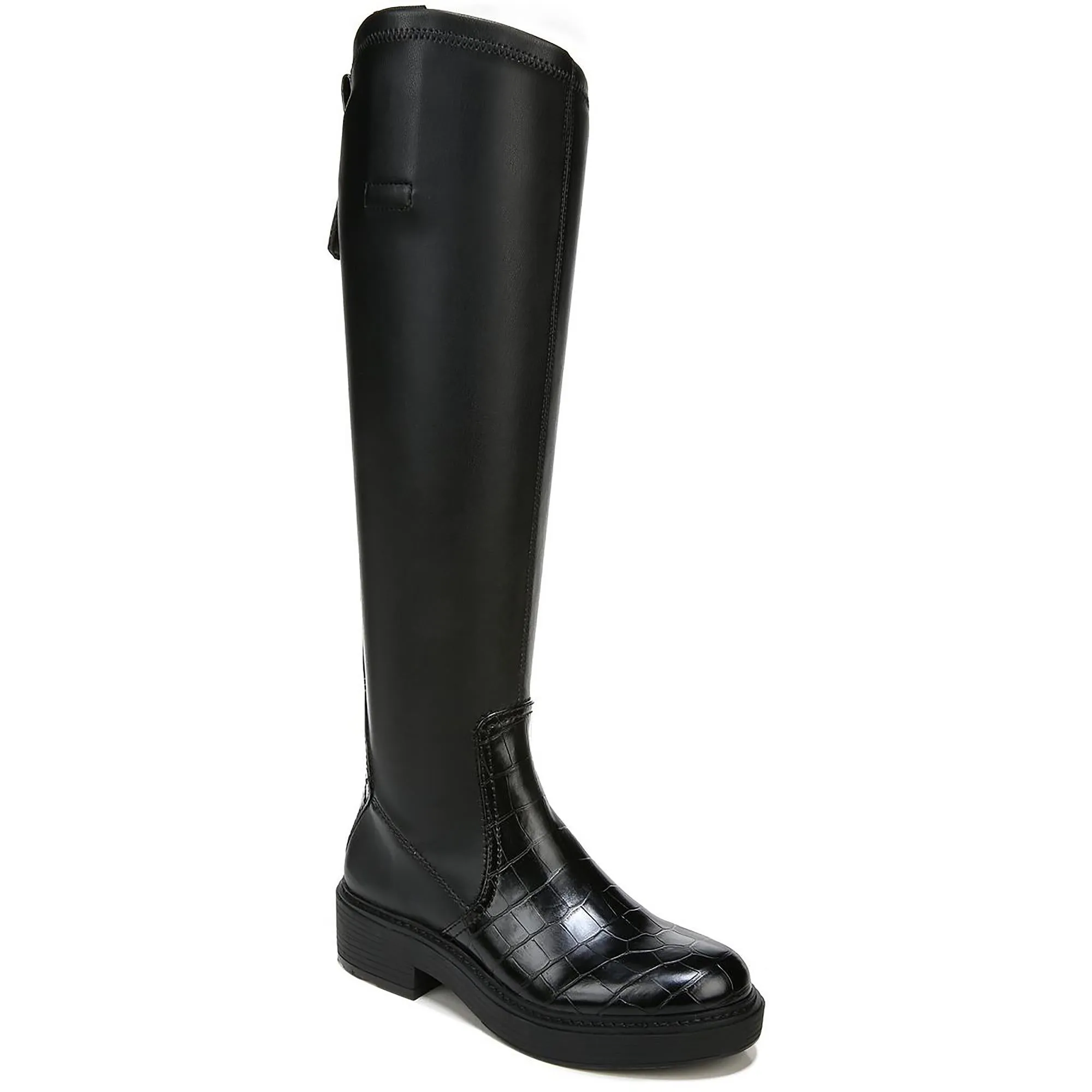 Keaton Womens Faux Leather Block Heel Knee-High Boots