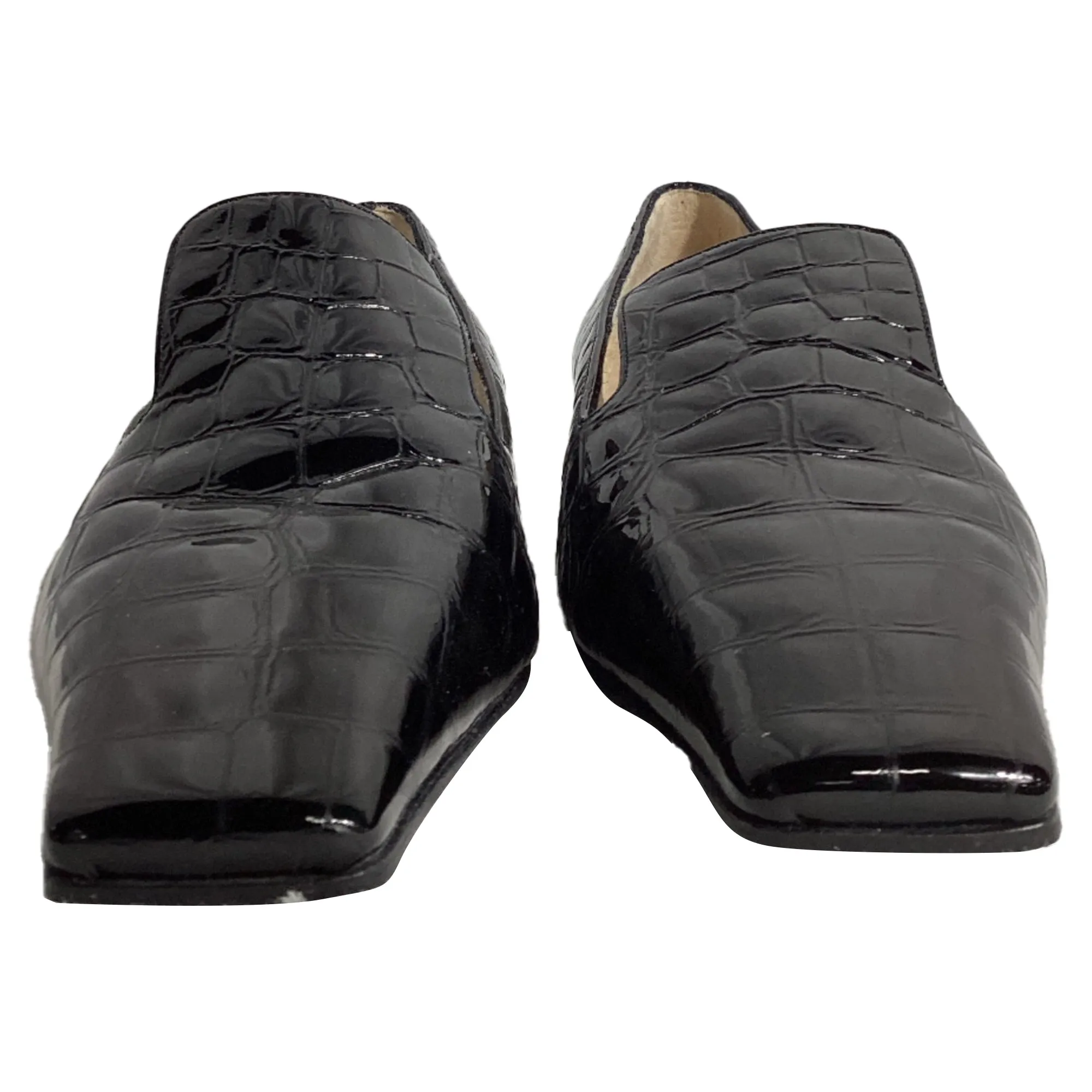 Khaite  Marfa Classic Flat Loafers in Black Patent Leather