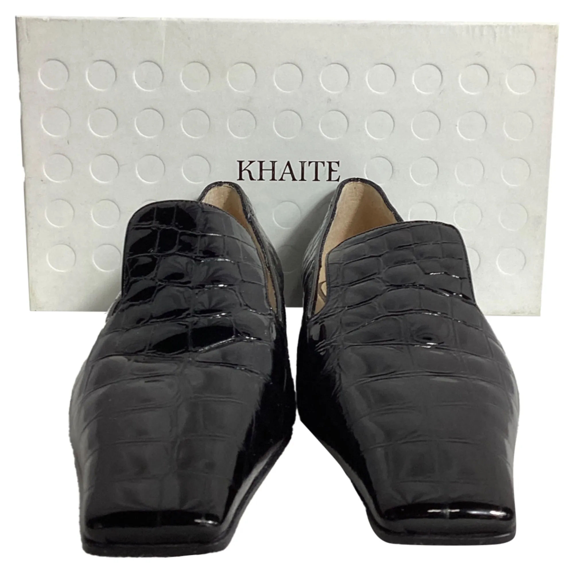Khaite  Marfa Classic Flat Loafers in Black Patent Leather