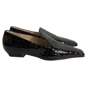 Khaite  Marfa Classic Flat Loafers in Black Patent Leather