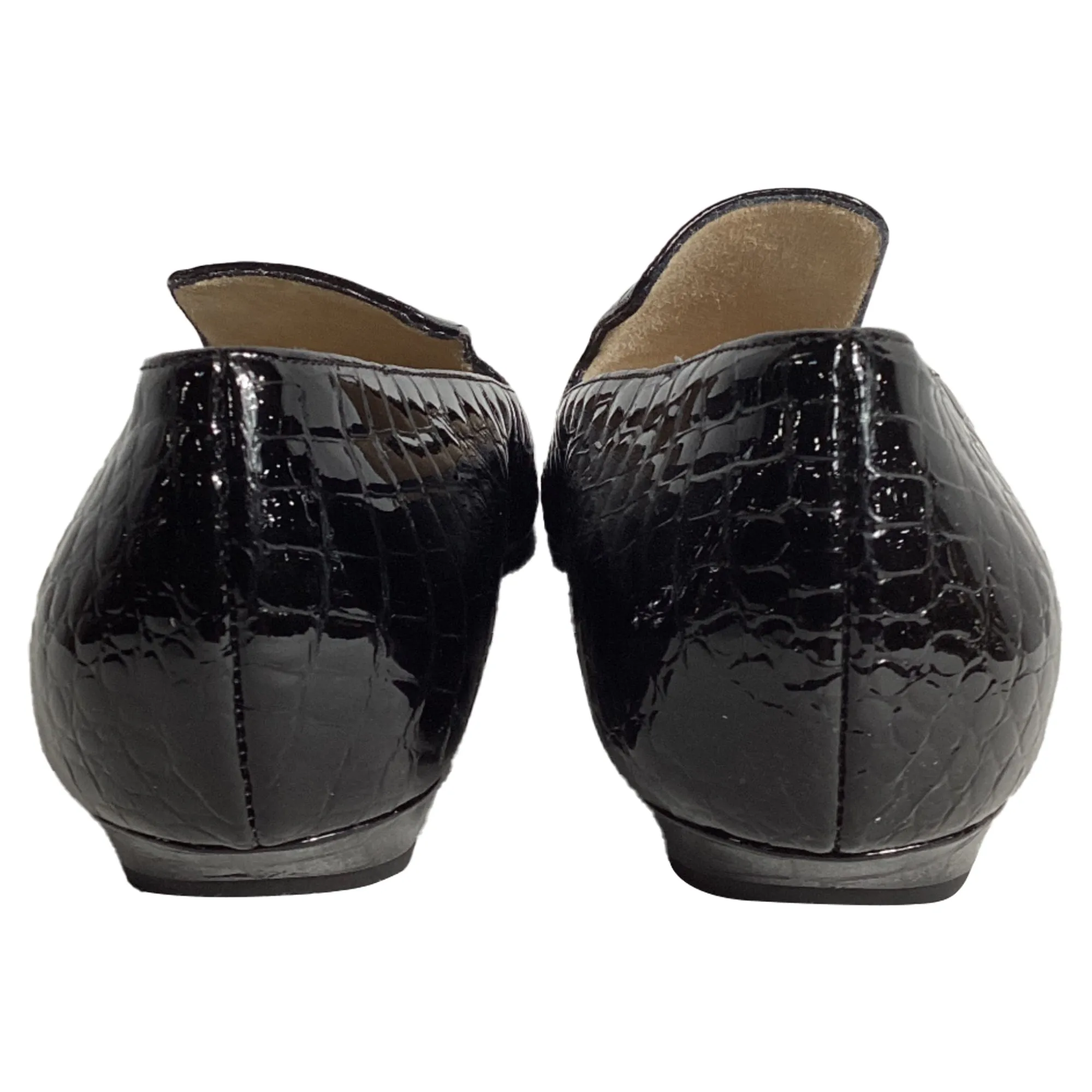 Khaite  Marfa Classic Flat Loafers in Black Patent Leather