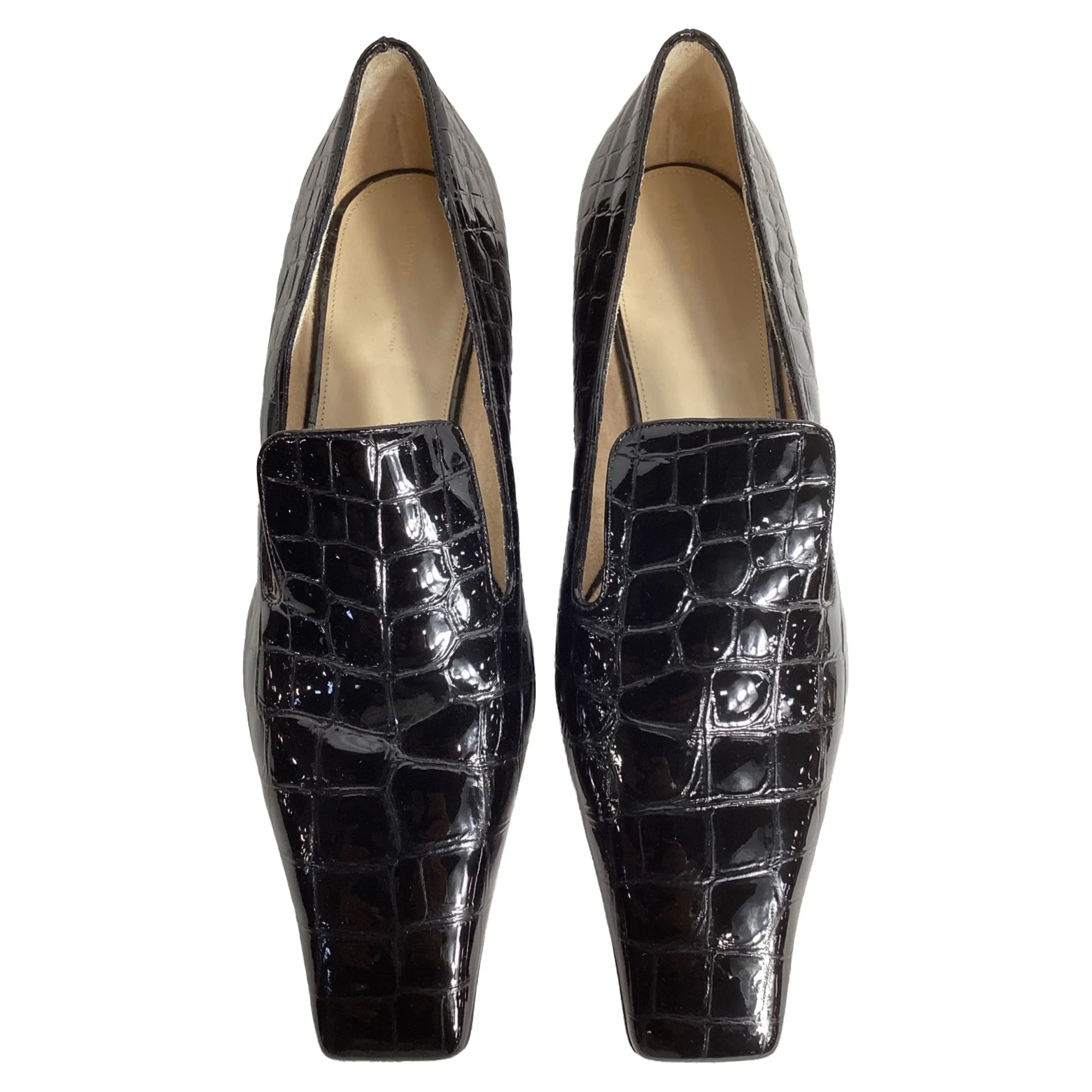 Khaite  Marfa Classic Flat Loafers in Black Patent Leather