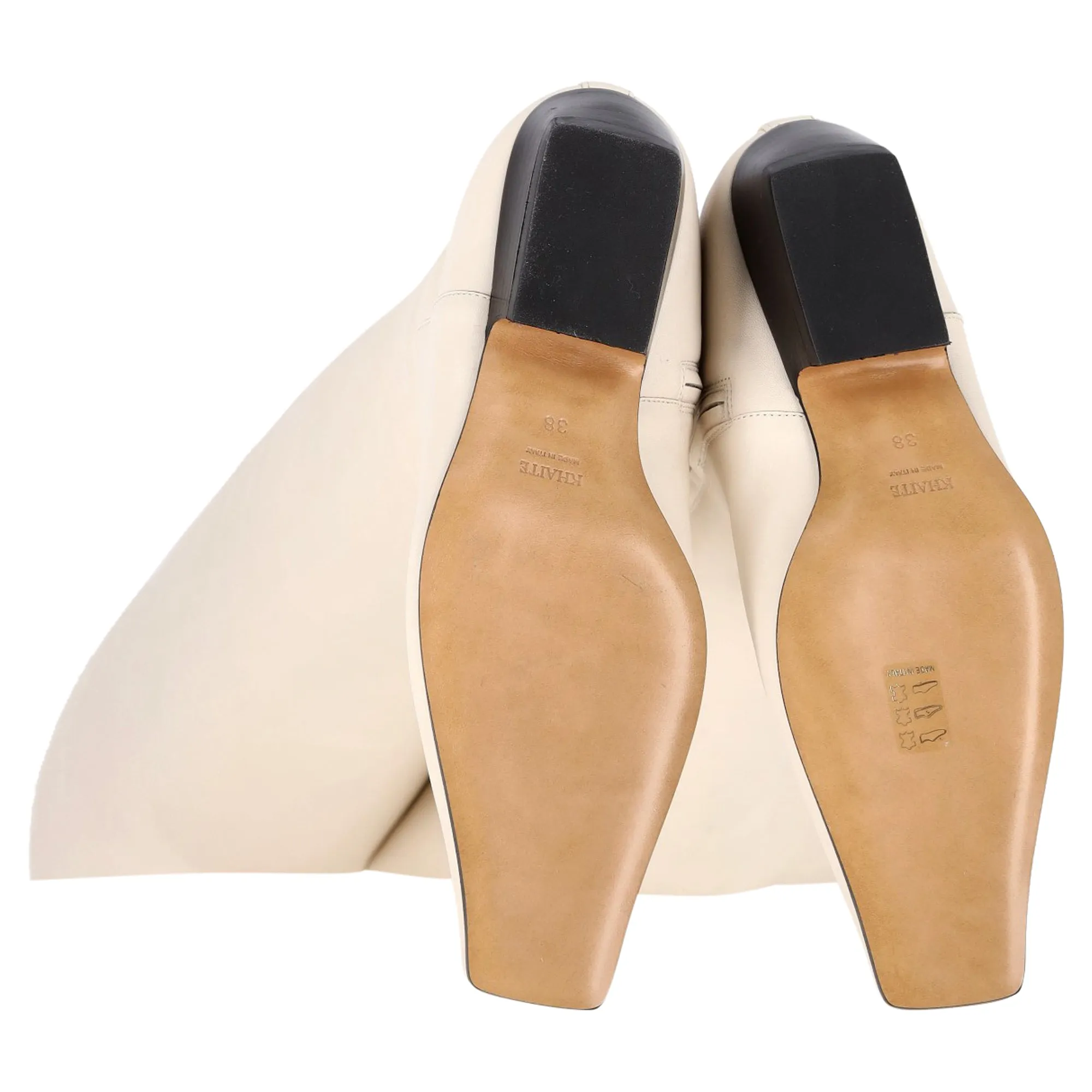 Khaite Marfa Over The Knee Boots in Cream Leather