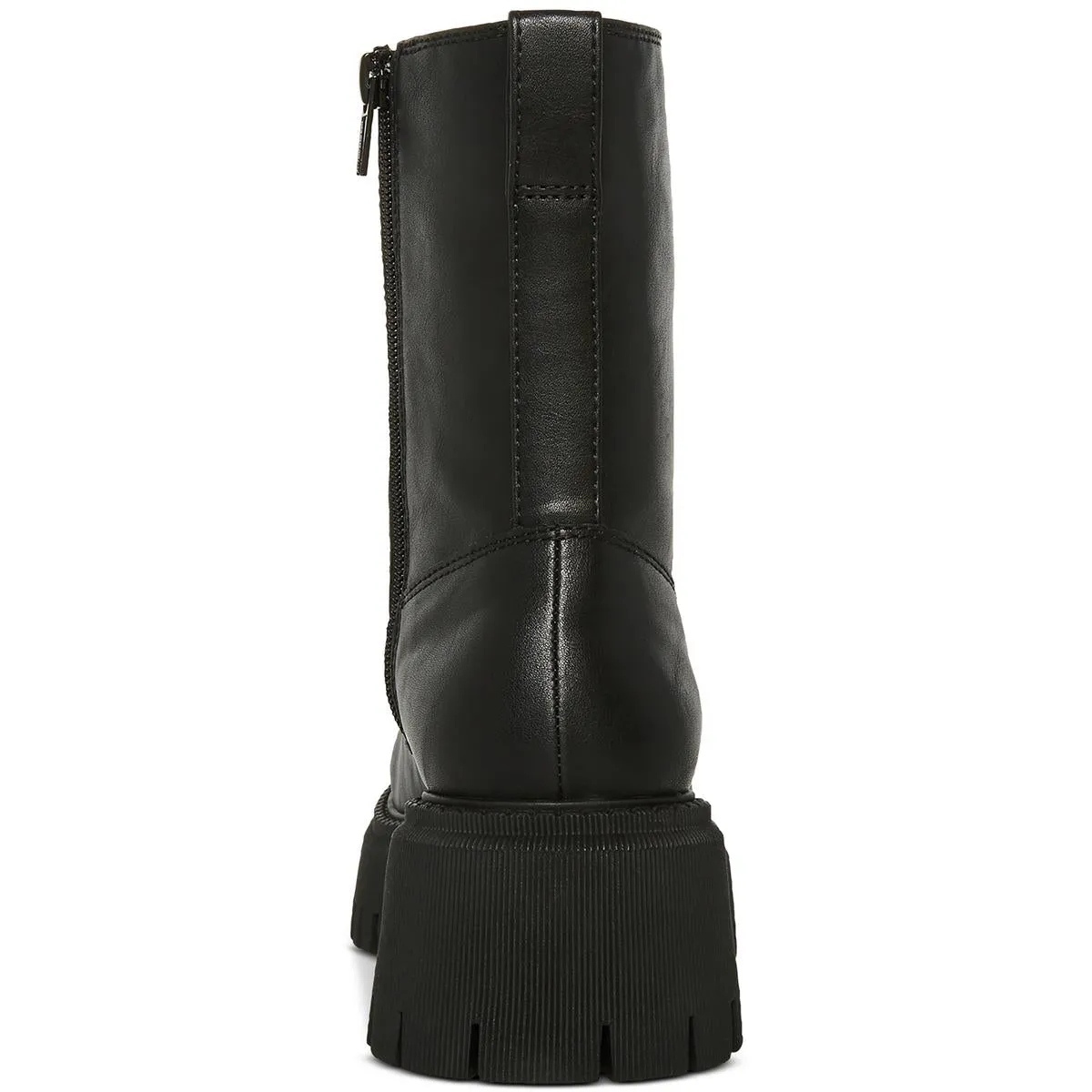 Knight Womens Faux Leather Lug Sole Combat & Lace-Up Boots