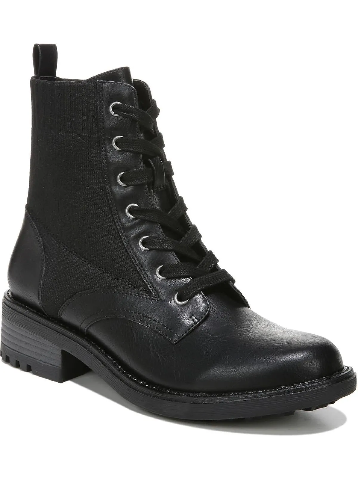 Knockout Womens Zipper Knit Combat & Lace-up Boots
