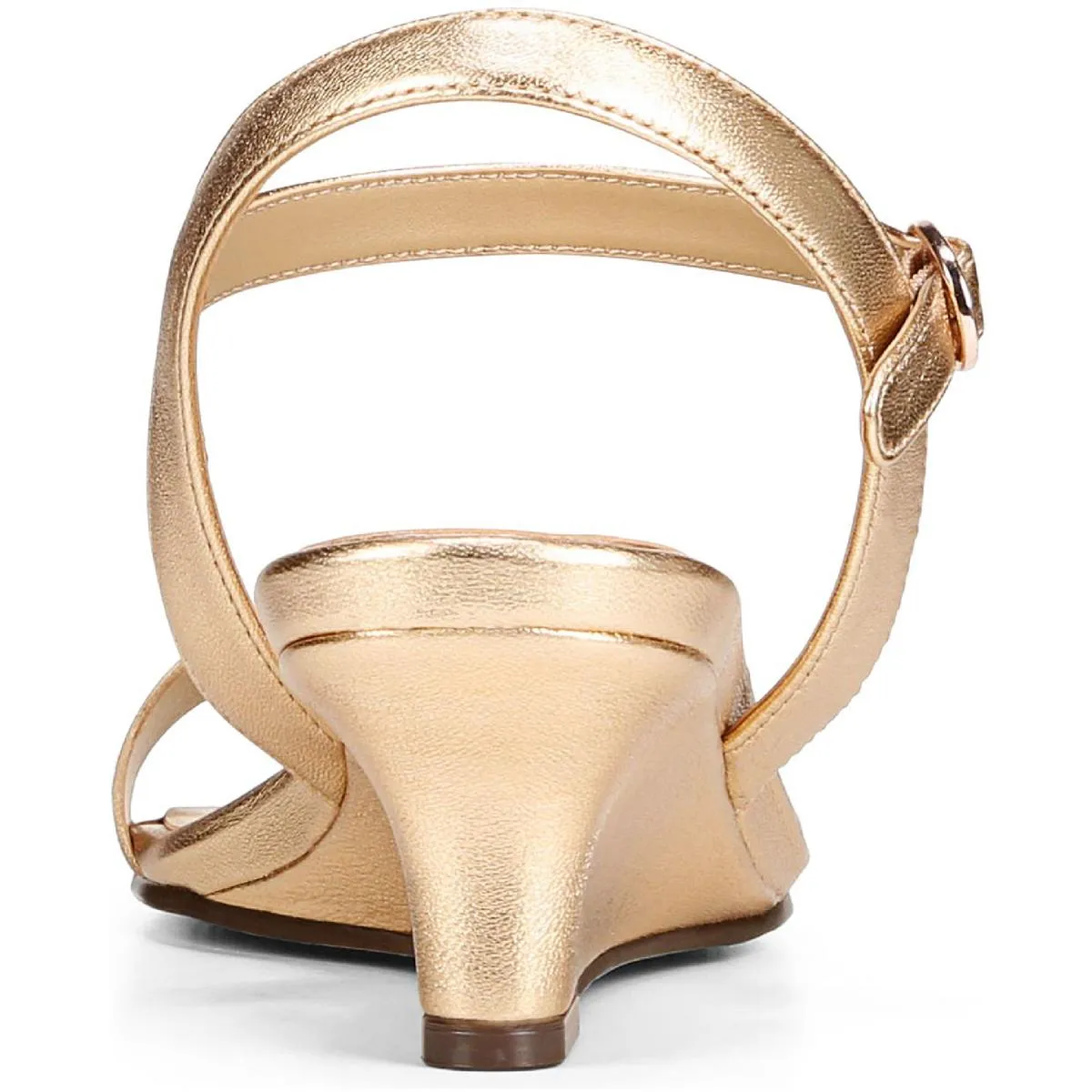 Lacey Womens Leather Ankle Strap Wedge Sandals