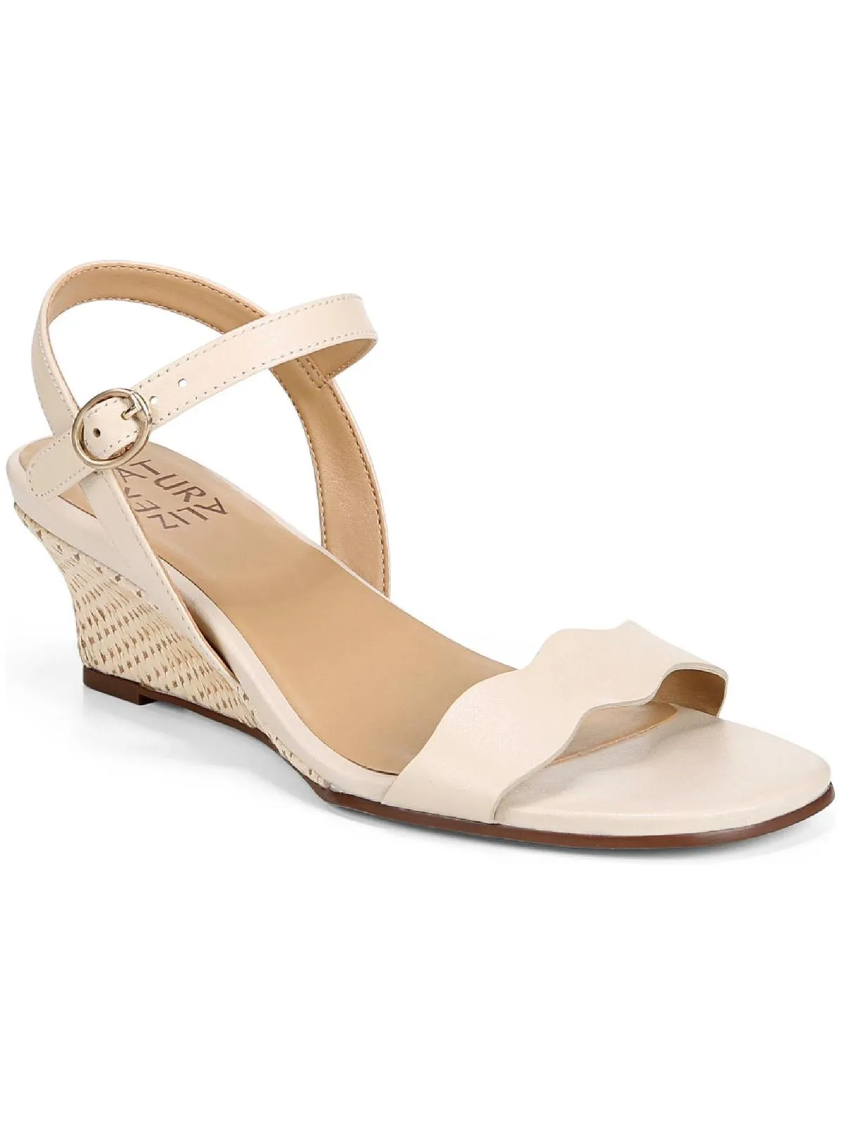 Lacey Womens Leather Ankle Strap Wedge Sandals