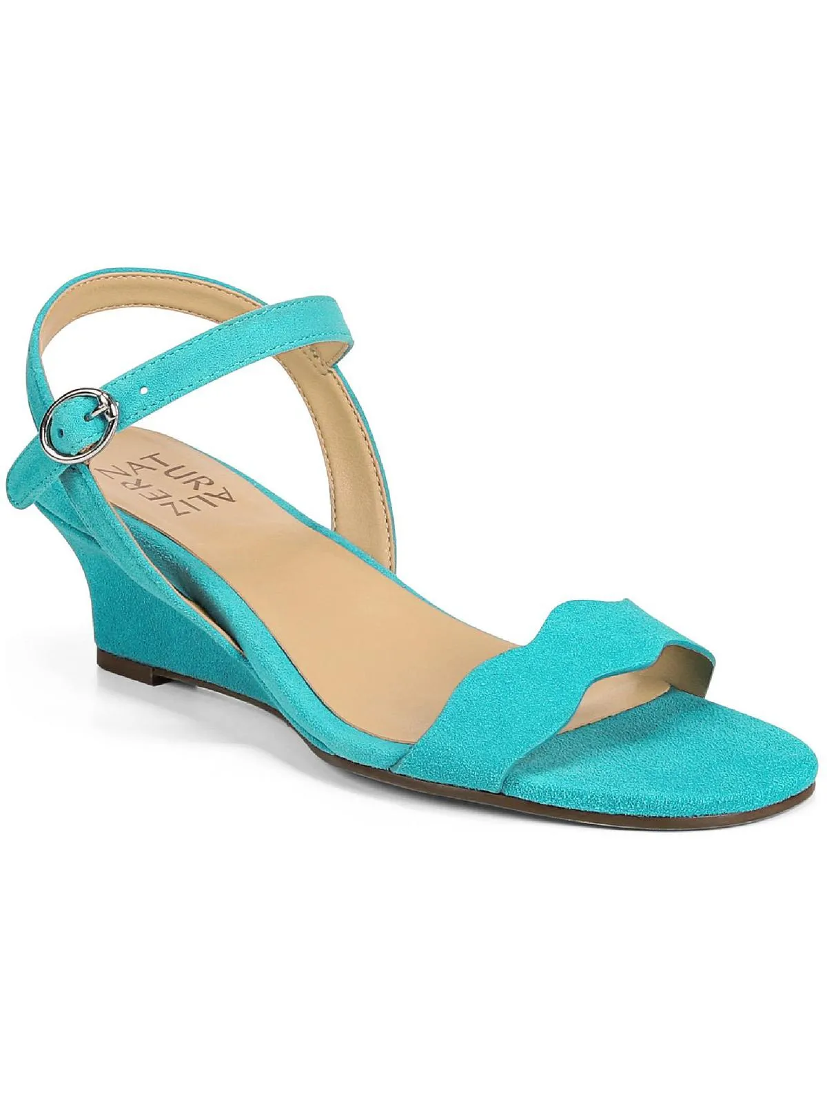 Lacey Womens Leather Ankle Strap Wedge Sandals