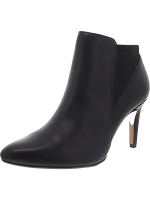 Laina Violet Womens Leather Almond Toe Ankle Boots