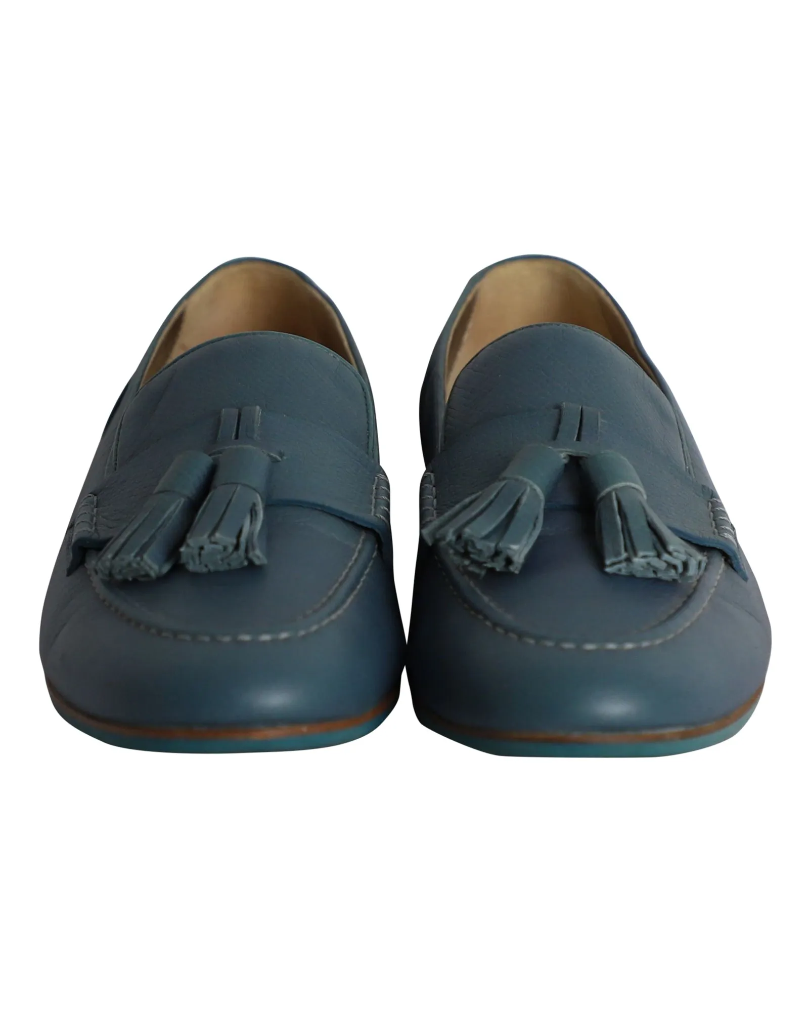 Lanvin Tassel Loafers in Blue Leather