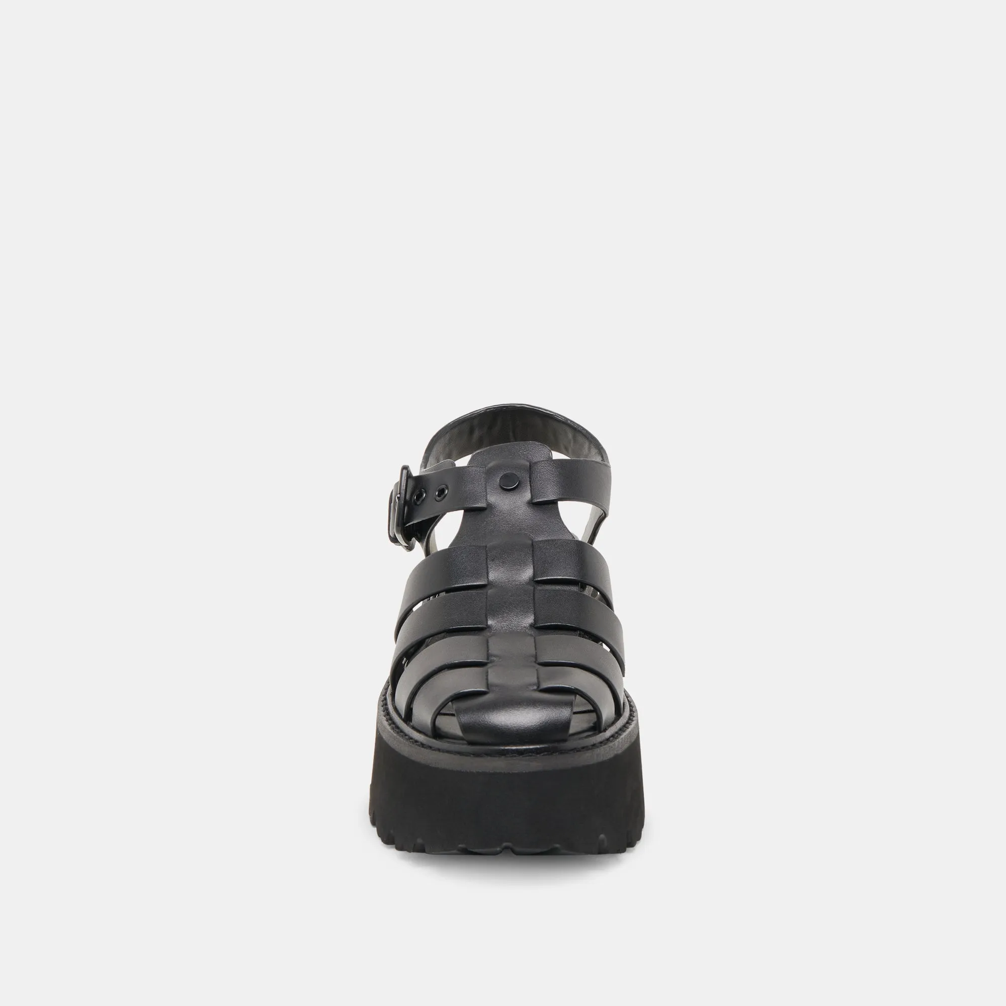 LASLY TONAL SANDALS BLACK LEATHER