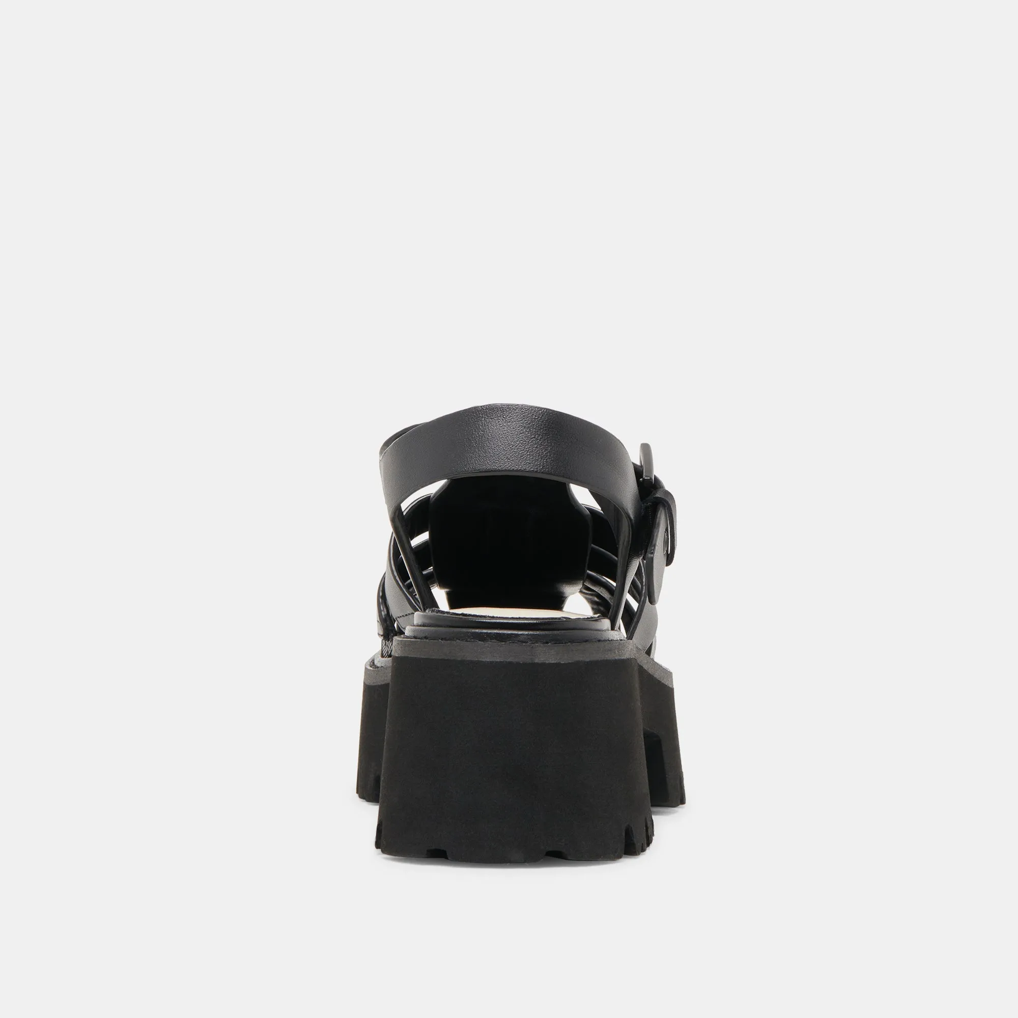 LASLY TONAL SANDALS BLACK LEATHER