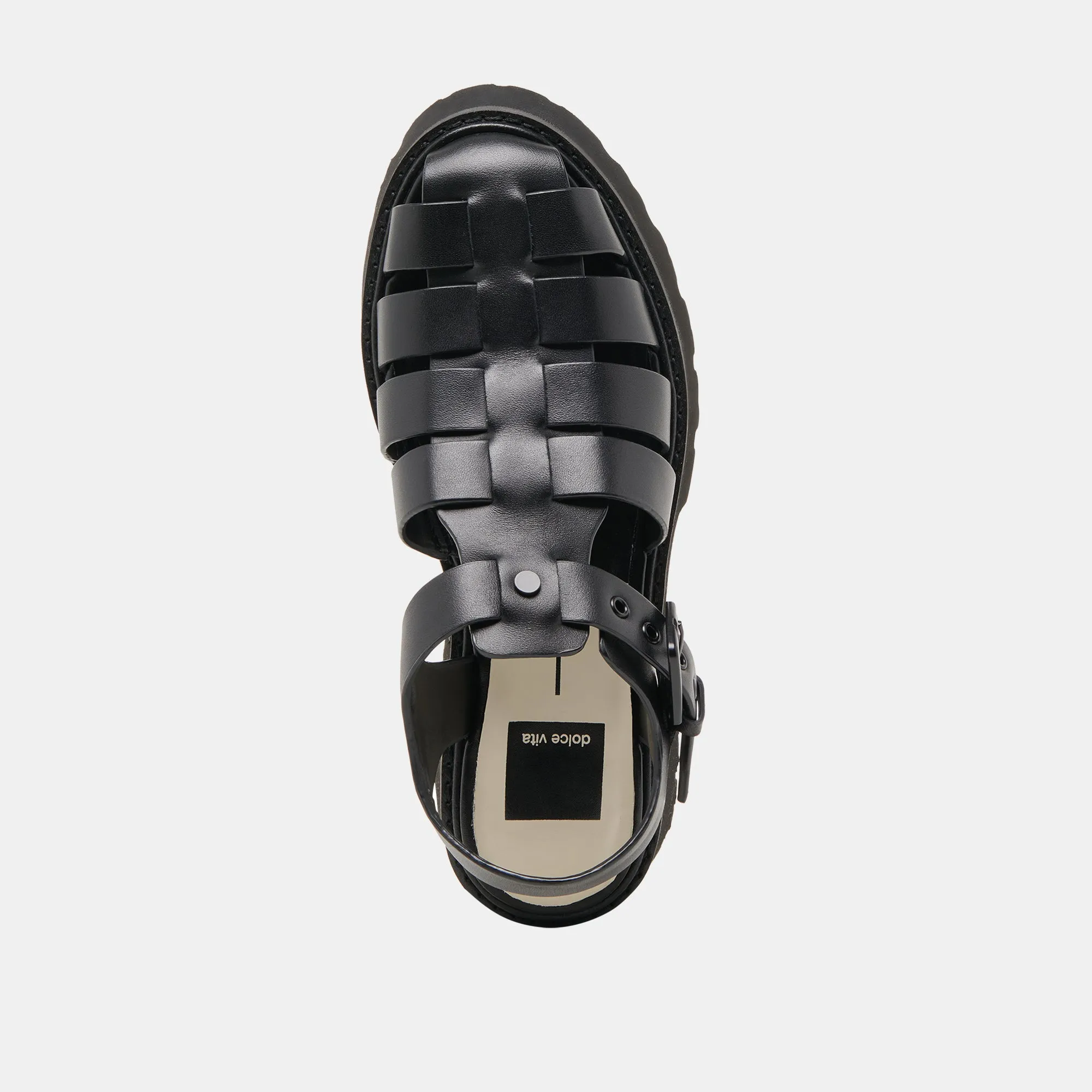 LASLY TONAL SANDALS BLACK LEATHER