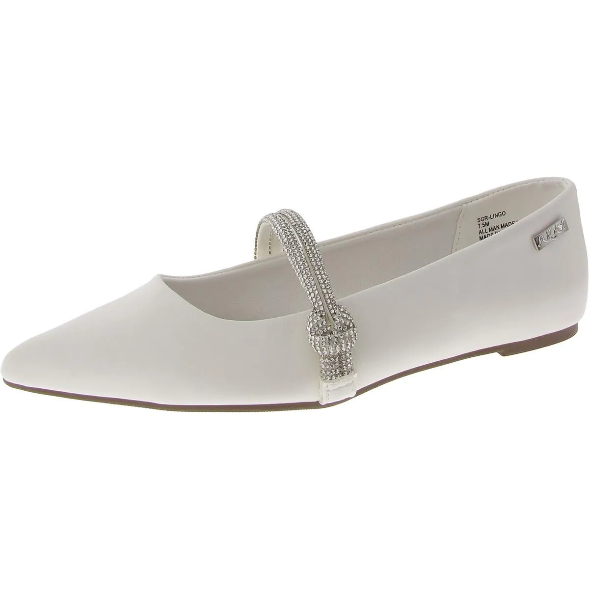 Lingo Womens Pointed Toe Slip On Ballet Flats