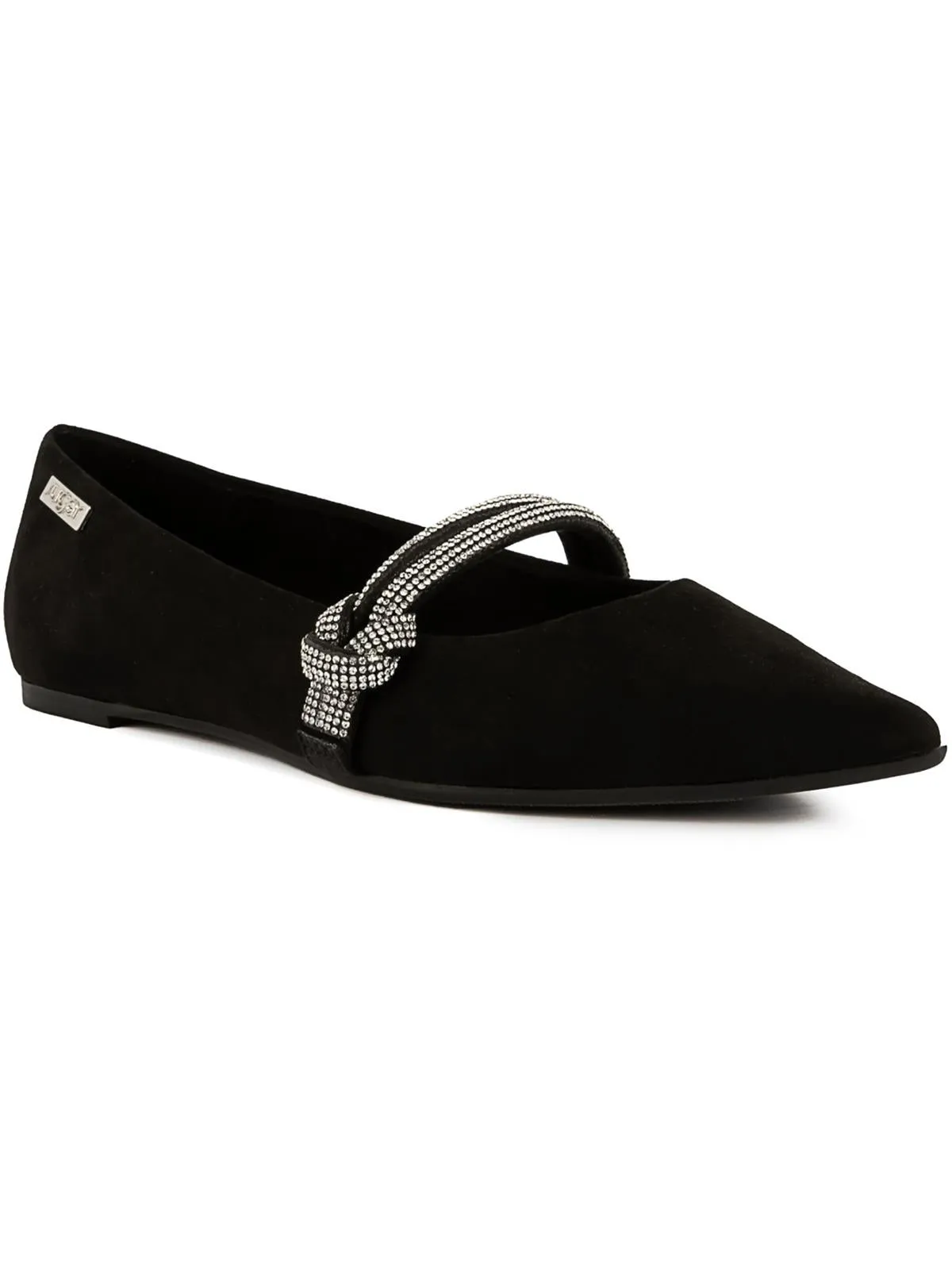 Lingo Womens Pointed Toe Slip On Ballet Flats