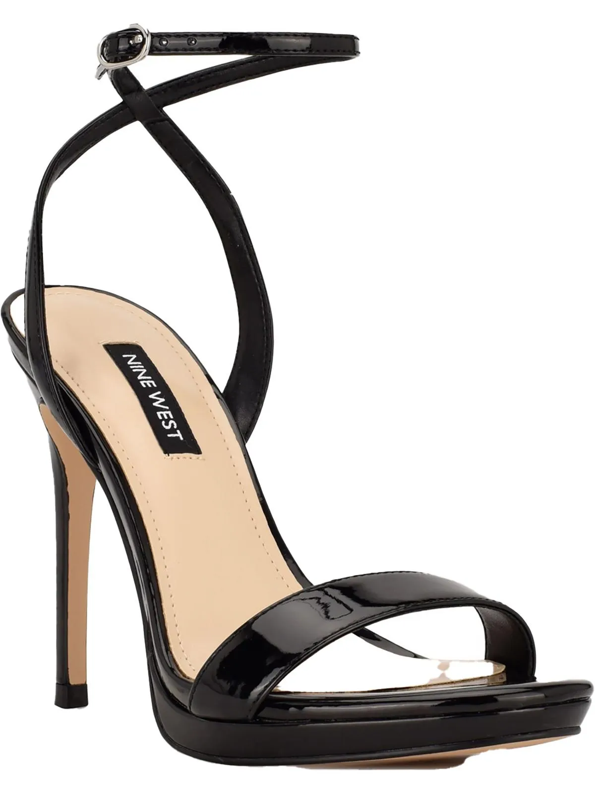 Loola Womens Patent Open Toe Slingback Sandals
