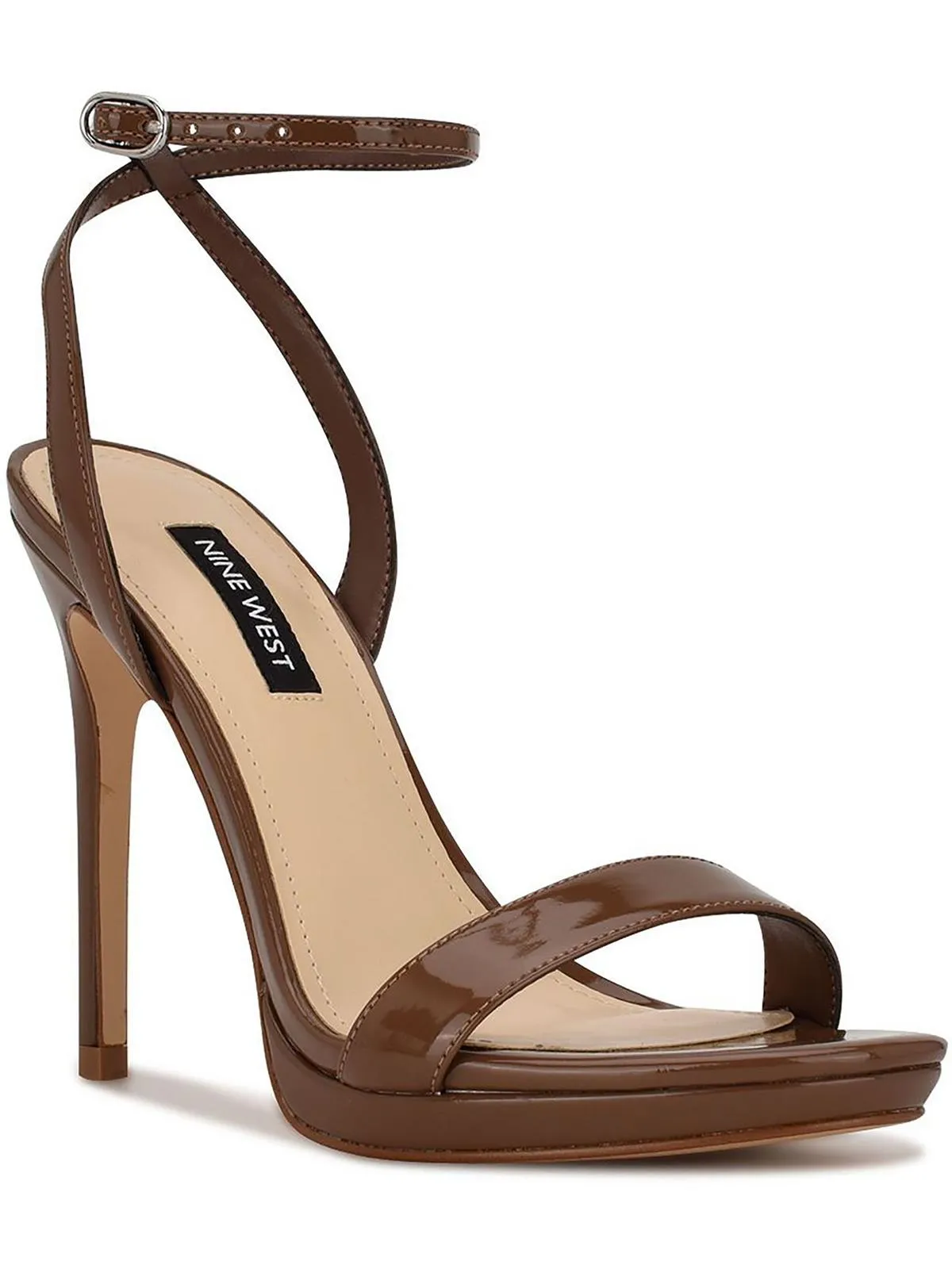 Loola Womens Patent Open Toe Slingback Sandals
