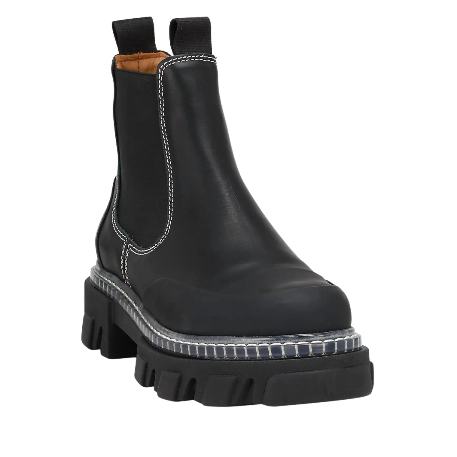 Low Cleated Chelsea Boot In Black