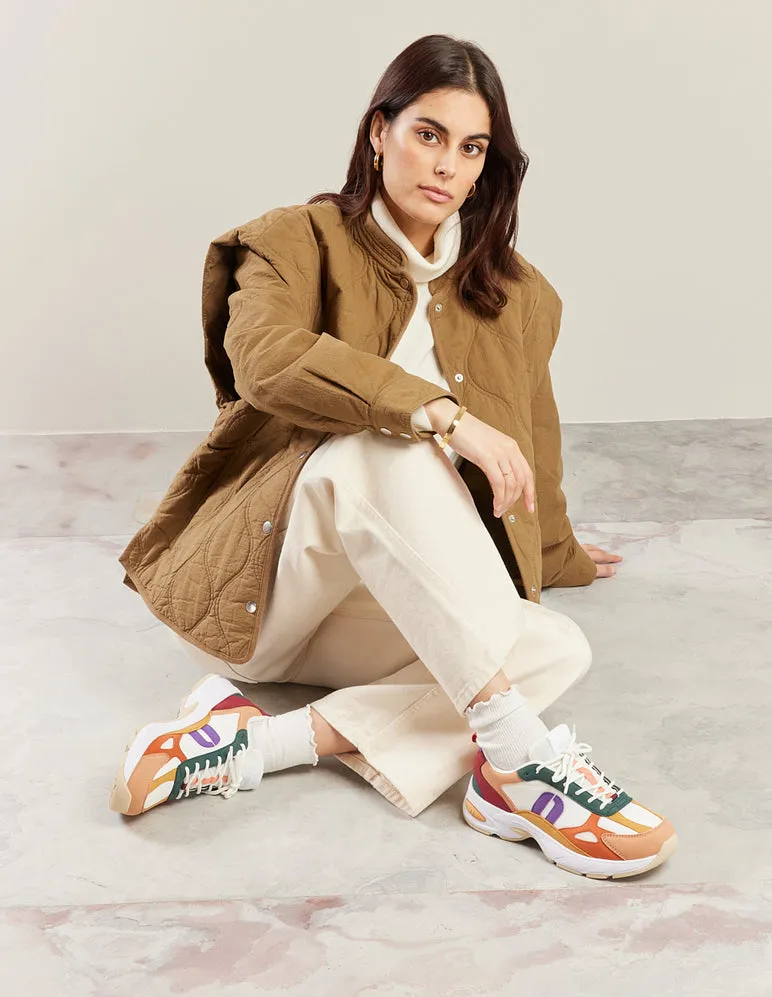 Mae Sneaker in Peach White from Odaje