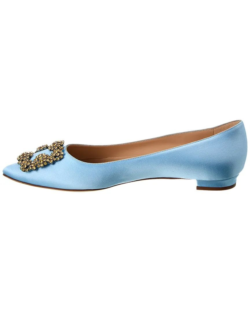 Manolo Blahnik Hangisimu Satin Flat