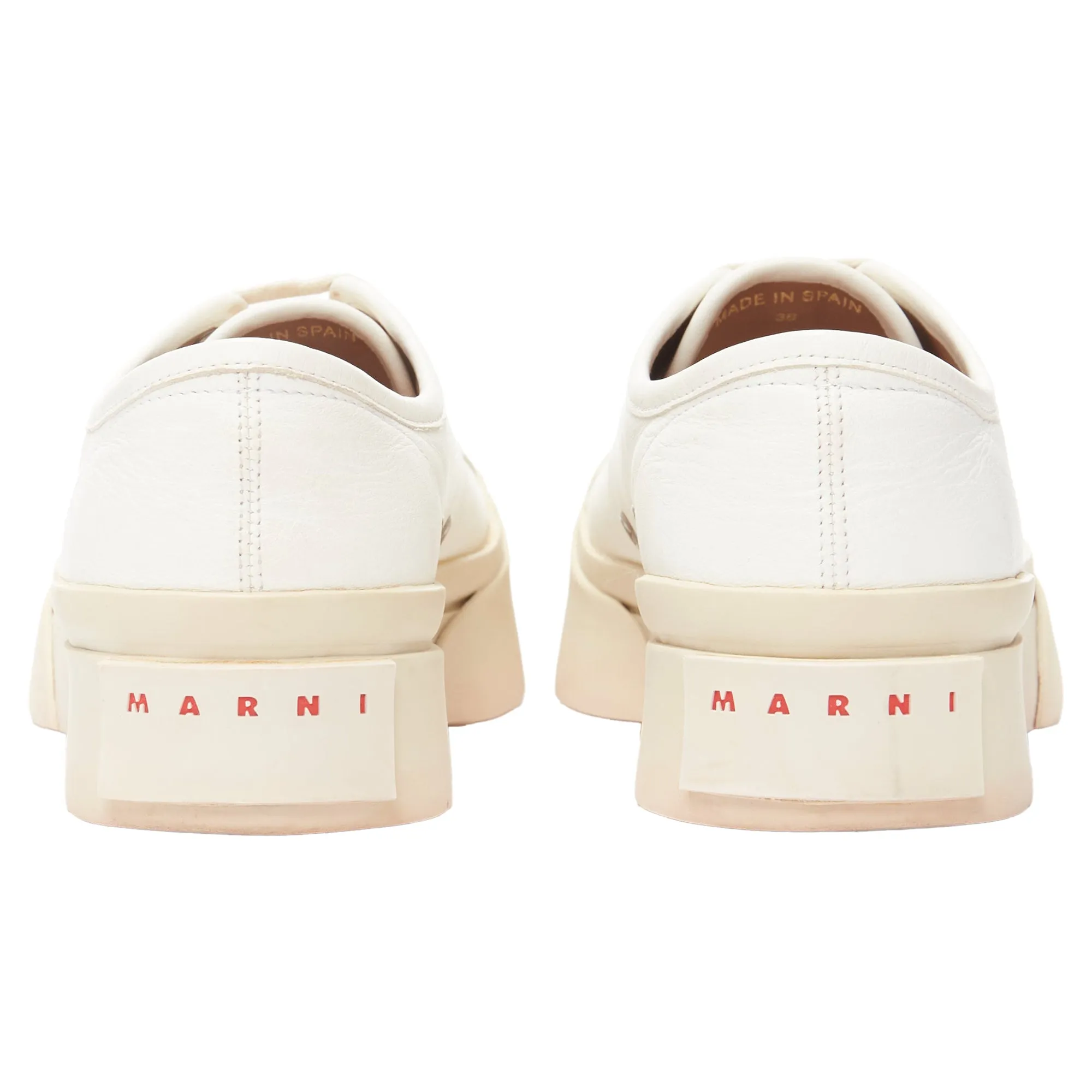 Marni Pablo leather chunky wide toe lace up low top sneakers
