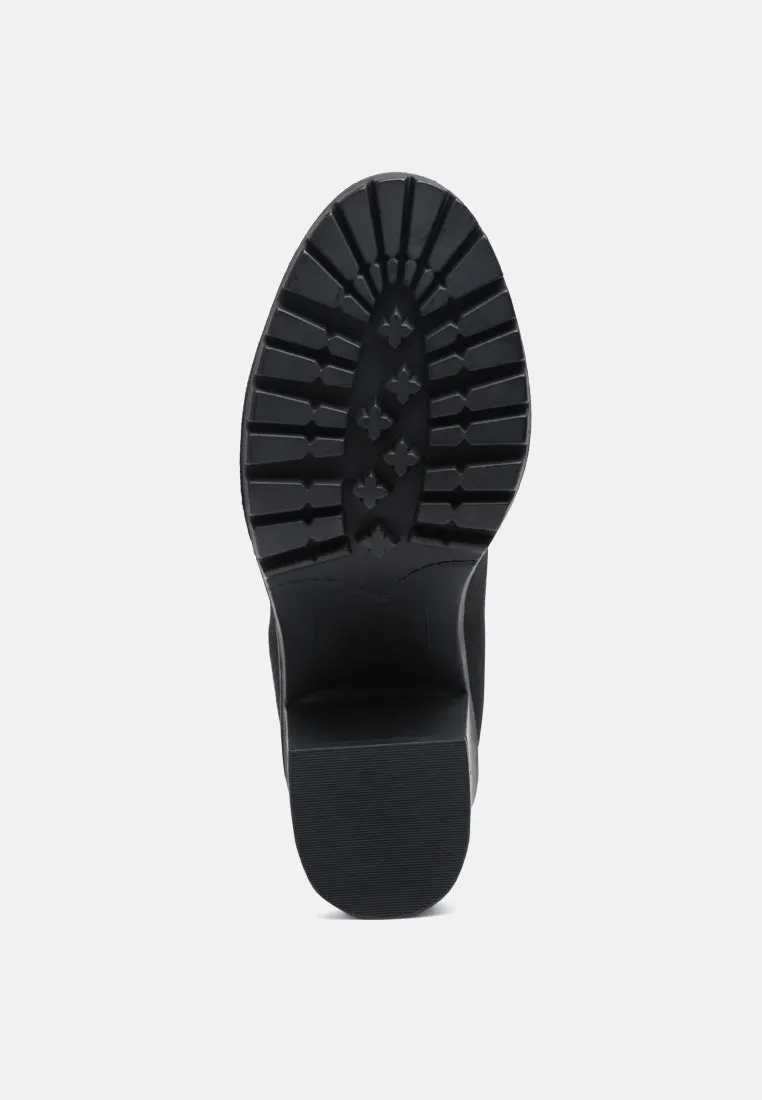 medusa knitted block heel ankle boots