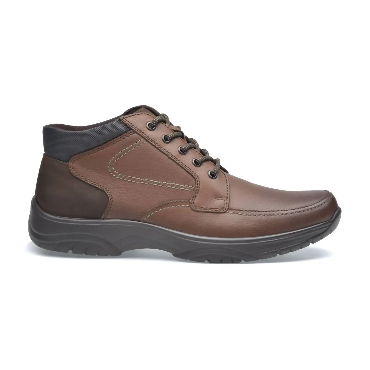 Men's Boots Low Ankle Cowhide Leather Jonas In Bison Brown