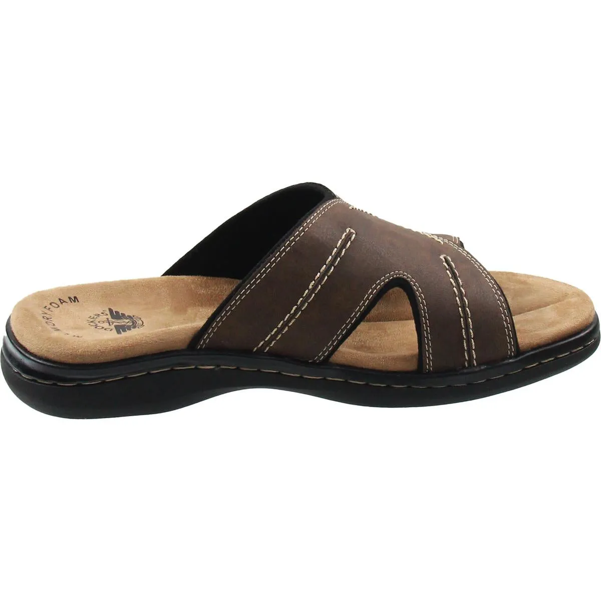 Mens Criss-Cross Manmade Slide Sandals