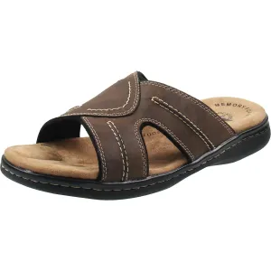 Mens Criss-Cross Manmade Slide Sandals