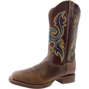 Mens Embroidered Leather Cowboy, Western Boots
