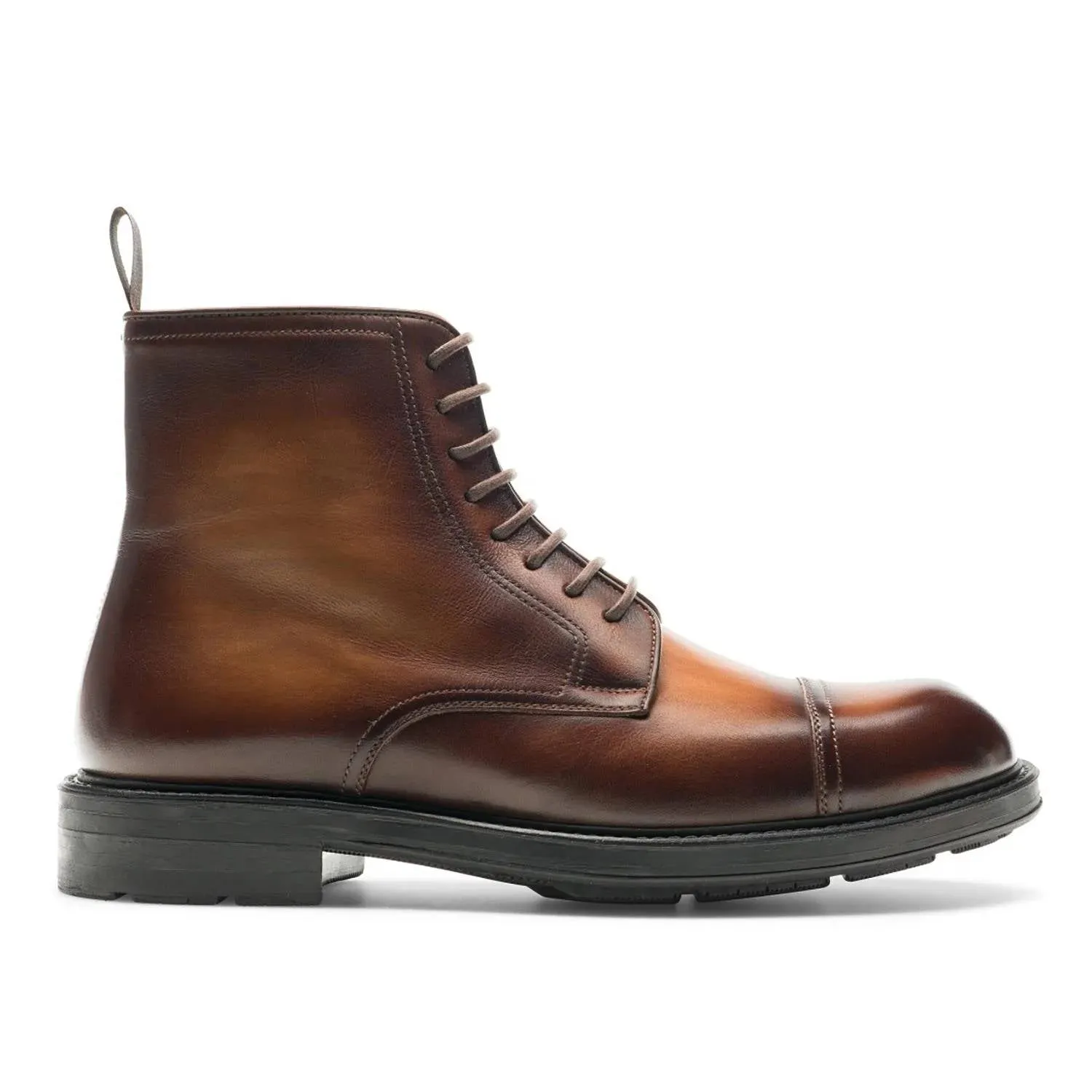 Men's Lerato Leather Derby Boots In Mid-Brown