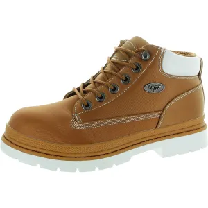 Mens Solid Man Made Combat & Lace-Up Boots