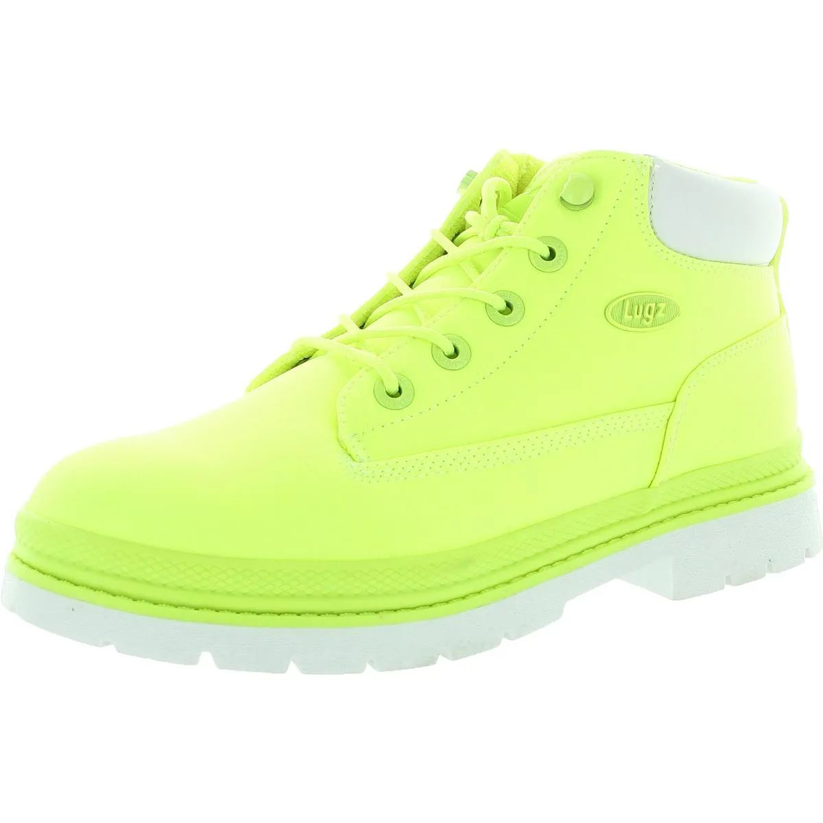 Mens Solid Man Made Combat & Lace-Up Boots