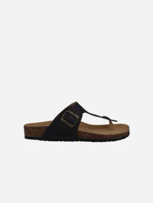 Michelangelo Mens' Corn Leather Vegan Sandals | Black
