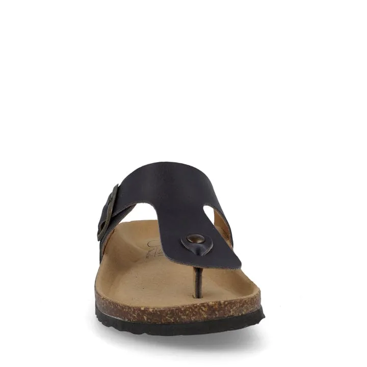 Michelangelo Mens' Corn Leather Vegan Sandals | Black