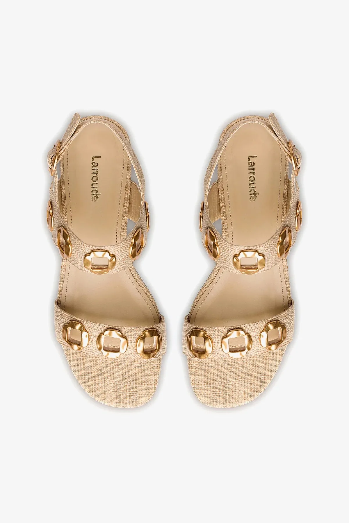 Milan Flat Sandal In Beige Raffia