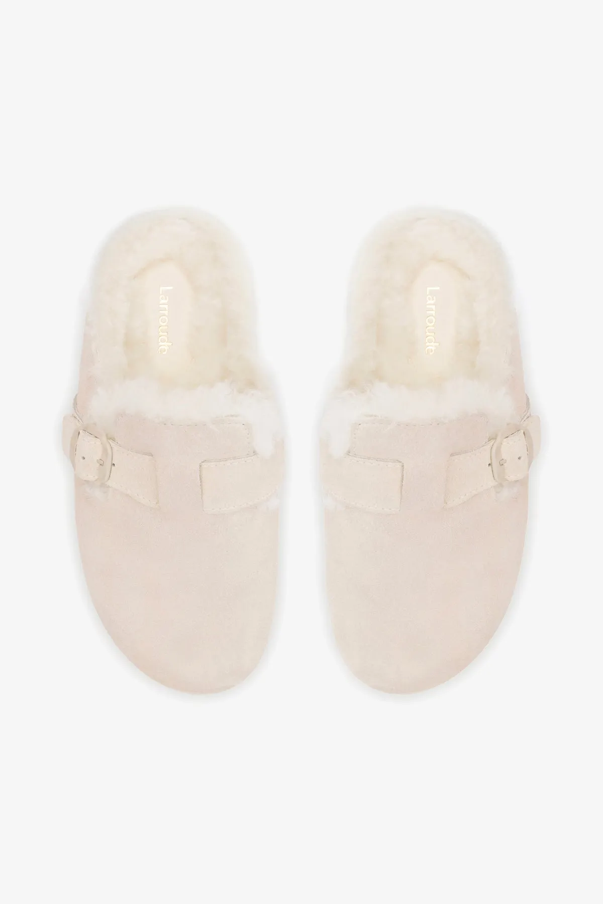 Milan Fur Clog In Mushroom Grey Suede