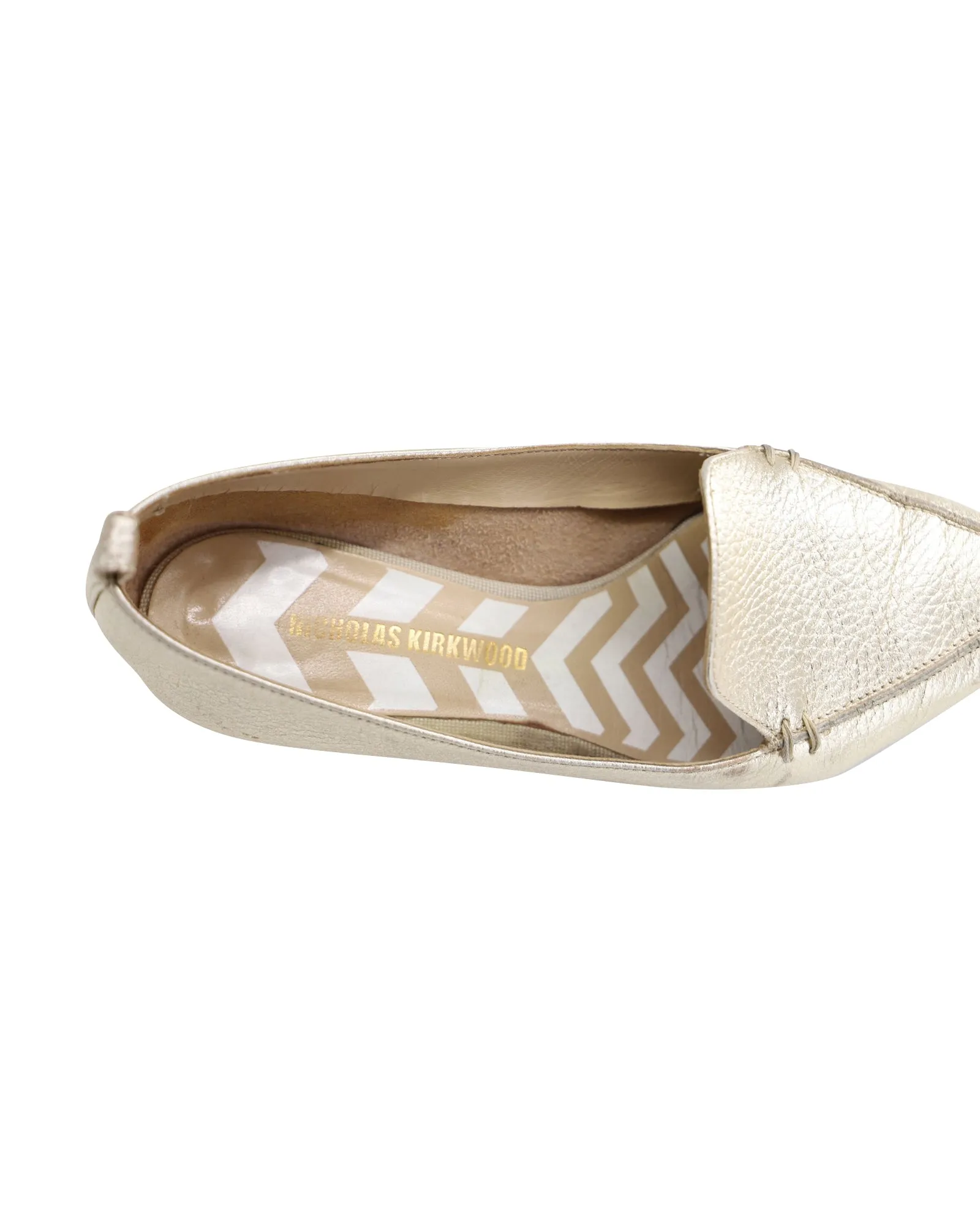 Nicholas Kirkwood Beya Loafers in Gold Leather