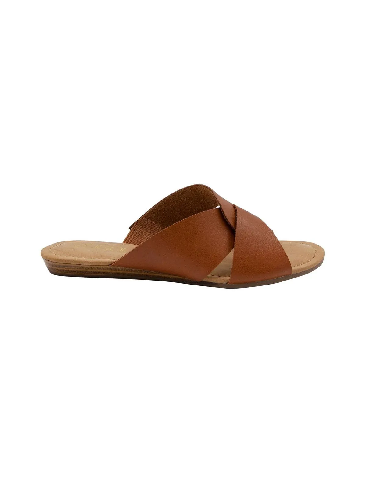 Olena Womens Faux Leather Slide On Flats