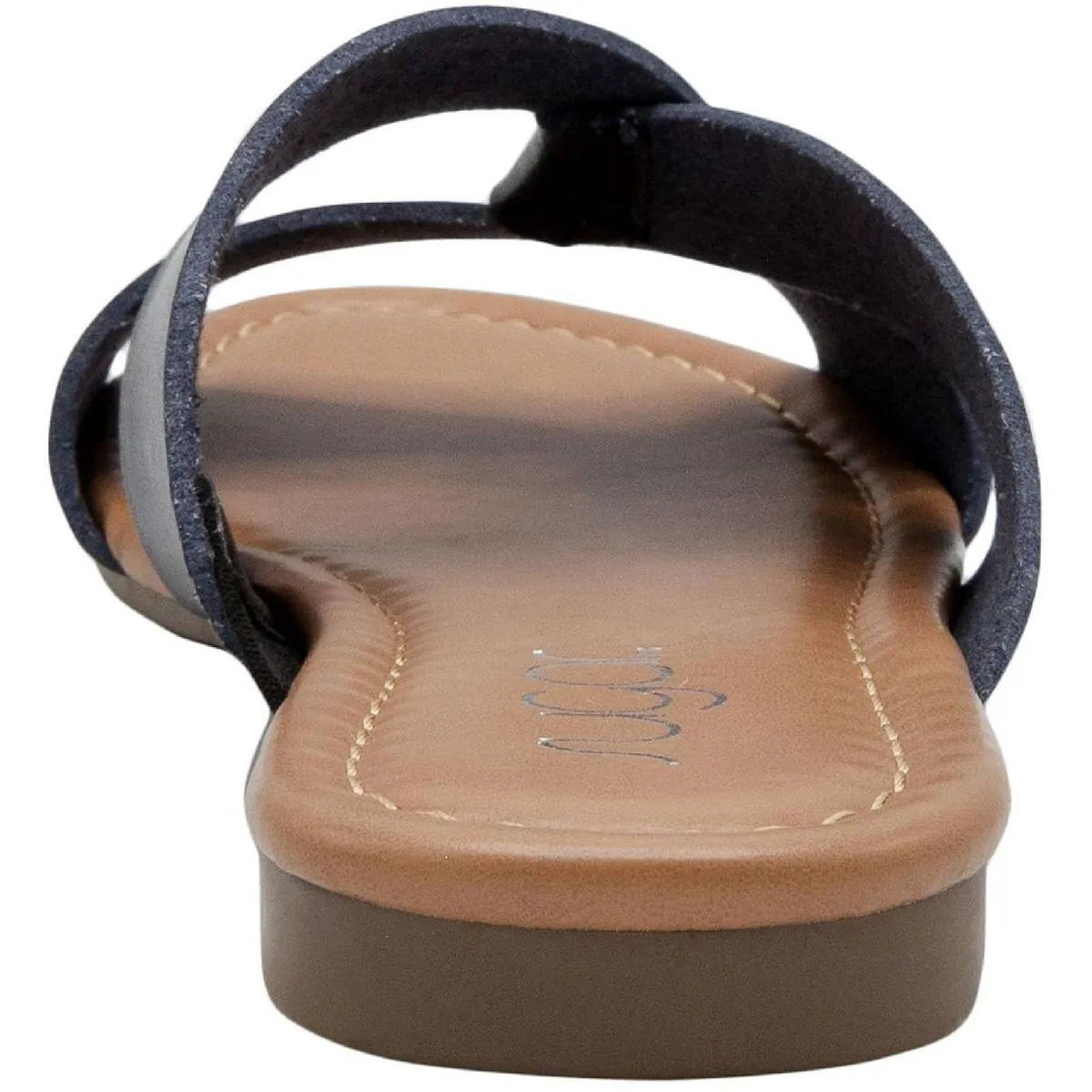 Olena Womens Faux Leather Slide On Flats