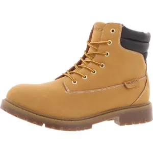 Pattox Smooth Mens Lace-Up Faux Leather Work & Safety Boots